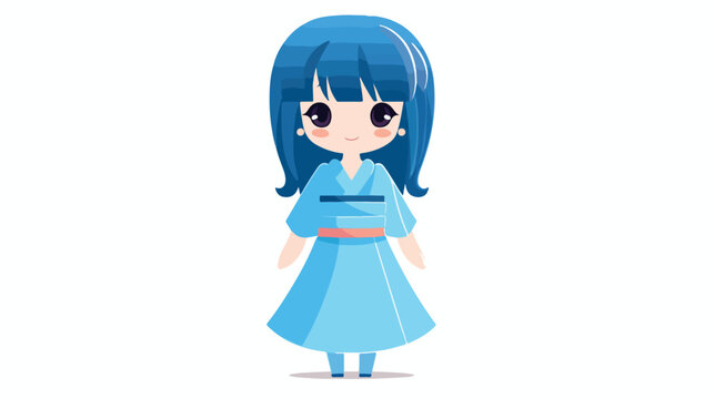 Toy figure japanese anime girl character blue cute