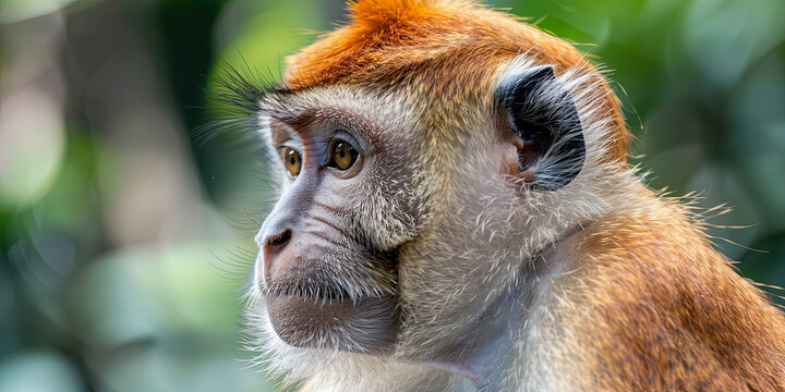 close up portrait of monkey, looking to the side, generative AI