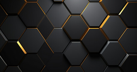 abstract background with hexagons - obrazy, fototapety, plakaty