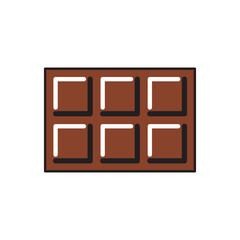 Sweet chocolate bar icon isolated on white background. Vector illustration.