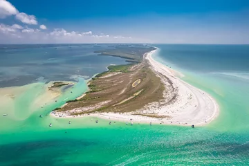 Cercles muraux Clearwater Beach, Floride Florida. Panorama of Caladesi Island State Park FL. Clearwater Beach Florida. Spring Break or summer vacation. Turquoise color of salt water. Ocean or Gulf of Mexico. Tropical Nature. Aerial Aerial