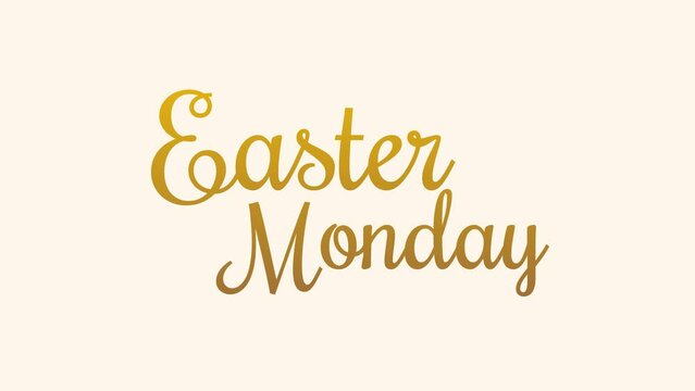 Easter Monday Text Animation. Great for Easter Monday Celebrations with transparent background, for banner, social media feed wallpaper stories