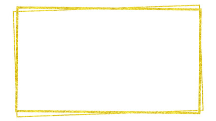 金箔フレーム枠　飾り枠　飾り罫　見出し　囲み　タイトル　シンプル　和風　キラキラ　高級感　グリッター　ラメ　四角　細い　年賀　16:9 - obrazy, fototapety, plakaty