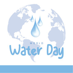 World water day. Water drop vector illustration. Suitable for templates, greeting cards, social media etc