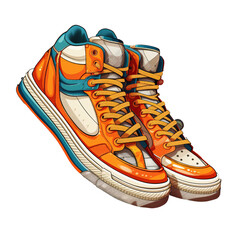 Footwear rendered in illustrator 2D vector style