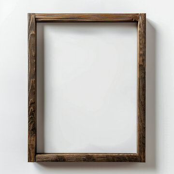 stiles dark wooden frame isolated on white background