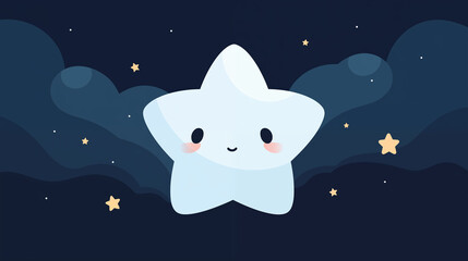 Fototapeta premium Hand drawn cartoon night starry sky illustration