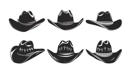 Fotobehang a set of six cowboy hats © Thuan