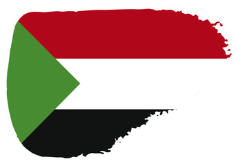 Sudan flag with palette knife paint brush strokes grunge texture design. Grunge brush stroke effect