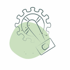 Icon Pedal related to Bicycle symbol. Color Spot Style. simple design editable. simple illustration