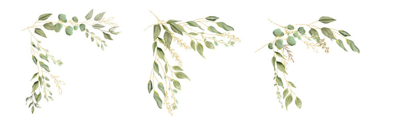 Watercolor Leaves illustration set. Suitable use for wedding invitation, greetings cards, decoration in your card, etc.