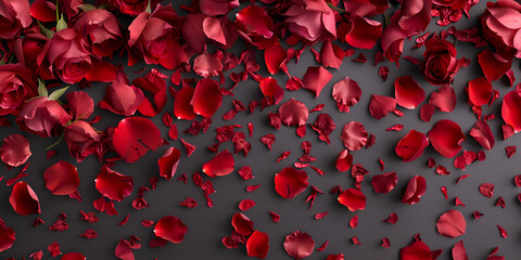 Beautiful red rose petals floral background