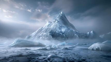 Enigmatic Icy Peaks: A Profound Interaction of Light, Ice and Fog