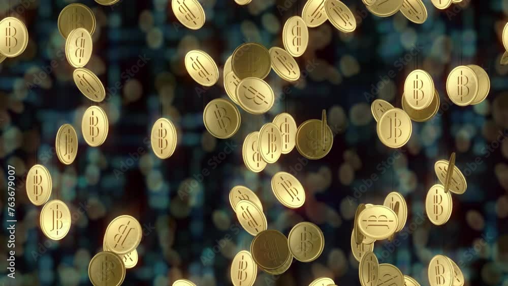 Poster money gold coin bhat loop tile swirl background. this texture is loopable and tileable