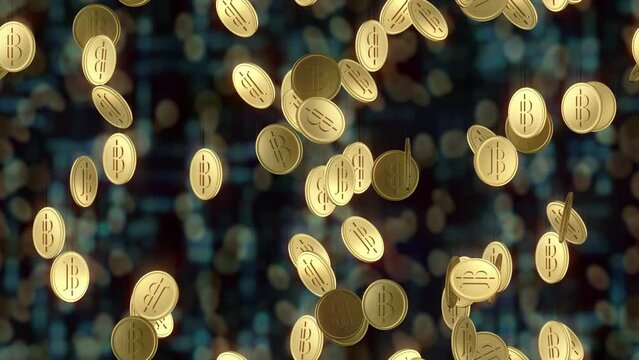 Money Gold Coin Bhat LOOP TILE Swirl Background. This Texture is loopable and tileable