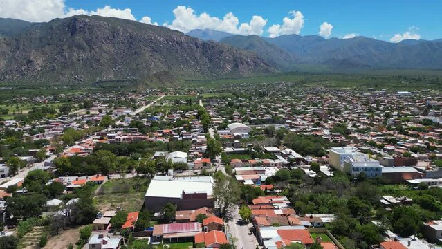 Aerial view of Cafayate city, Argentina