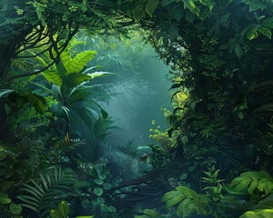 Layers of greenery creating a sense of depth and mystery in the jungle