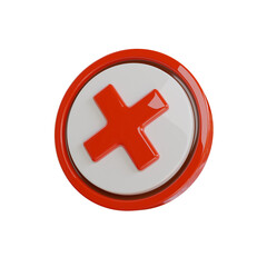 Rejected 3D Icon. Rejected Cross Mark 3D Icon