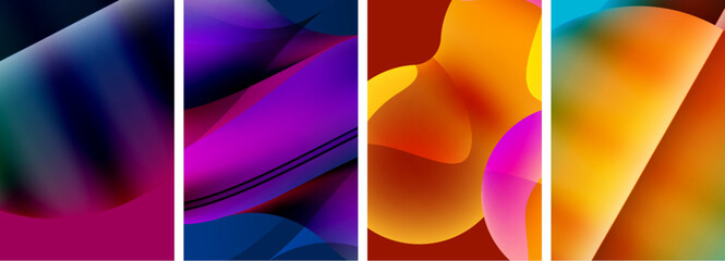 Liquid abstract shapes with gradient colors. Abstract backgrounds for wallpaper, business card, cover, poster, banner, brochure, header, website