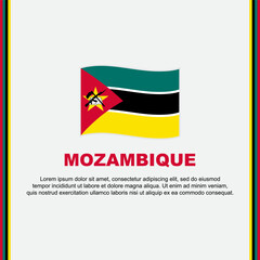 Mozambique Flag Background Design Template. Mozambique Independence Day Banner Social Media Post. Mozambique Cartoon