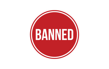 Red Banned Rubber Stamp Seal Vector