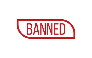 Red Banned Rubber Stamp Seal Vector