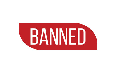 Red Banned Rubber Stamp Seal Vector