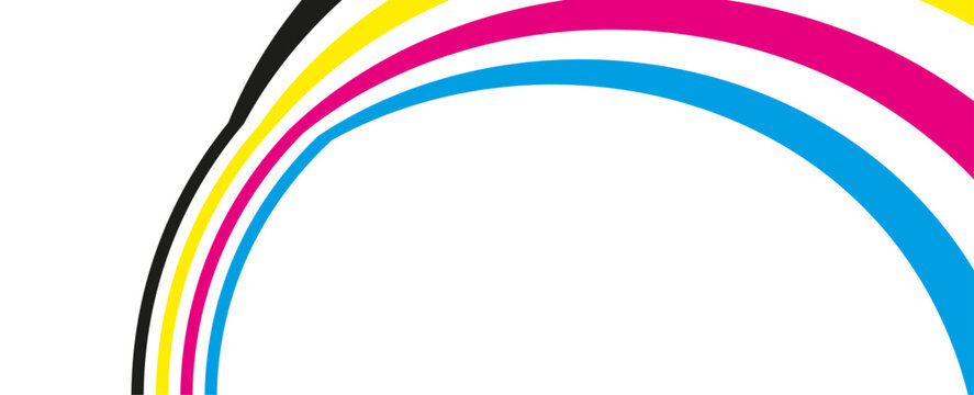 abstract black background with cmyk lines. Cyan, Magenta, Yellow And Black. Simple vector Illustration