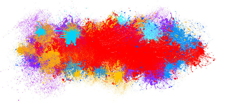 abstract colorful paint stain elements