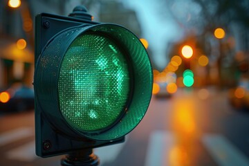 Mirabelle Traffic Light: A Green Light for Smooth Car Flow - obrazy, fototapety, plakaty