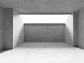 Abstract empty concrete interior. Minimalistic dark room design template