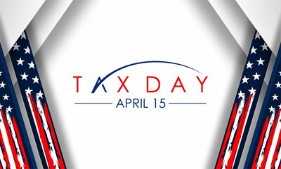 Tax Day Reminder Concept  , Vector Design Element Template - USA Tax Deadline, Due Date for IRS Federal Income Tax Returns: 15th April