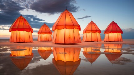 A surreal salt flat with mirror like reflections