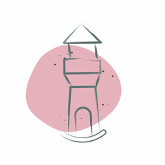 Icon Lighthouse. related to Icon Building symbol. Color Spot Style. simple design editable. simple illustration