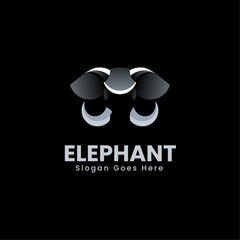 Vector Logo Illustration Elephant Gradient Colorful Style