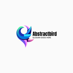 Fototapeta na wymiar Vector Logo Illustration Bird Gradient Colorful Style