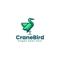 Vector Logo Illustration Crane Simple Mascot Style