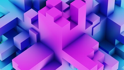 Synthwave Heatmapping-Styled Extruded Cubes Background