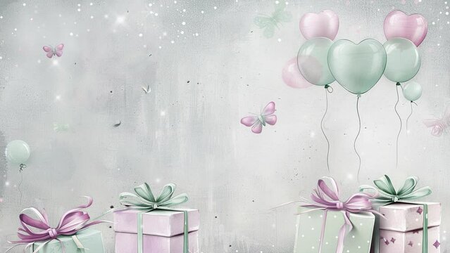 gift box with pink ribbon on the background of the pink