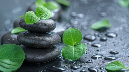 Holistic health concept of zen stones / Concept body mind soul spirit