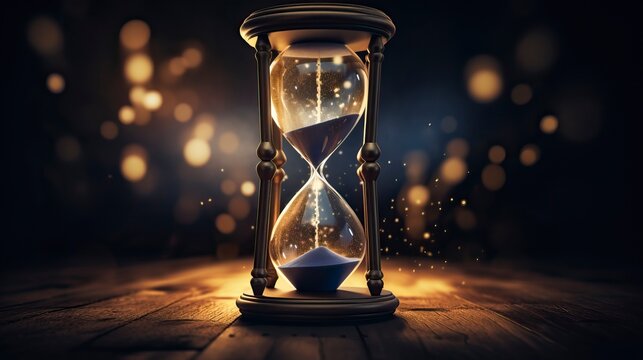 Hourglass on a  background. 