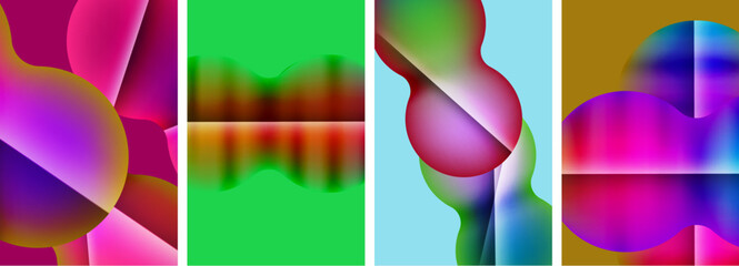 Liquid abstract shapes with gradient colors. Abstract backgrounds for wallpaper, business card, cover, poster, banner, brochure, header, website