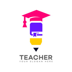 Teacher logo Icon Brand Identity Sign Symbol Template 