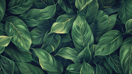Exclusive Dark Green Leaf Design