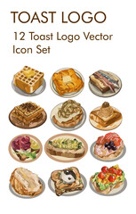 Toast logo vector icon set