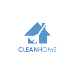 Clean Home Logo Design Simple