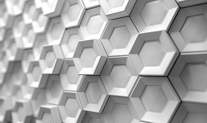 3d Polygon abstract white polygonal geometric hexagon background. Created with Ai