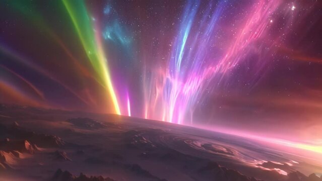 beautiful aurora light in outer space