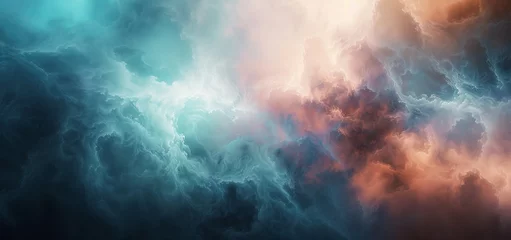 Foto op Aluminium 3d photorealistic photorealistic blue and orange space nebula © Evil