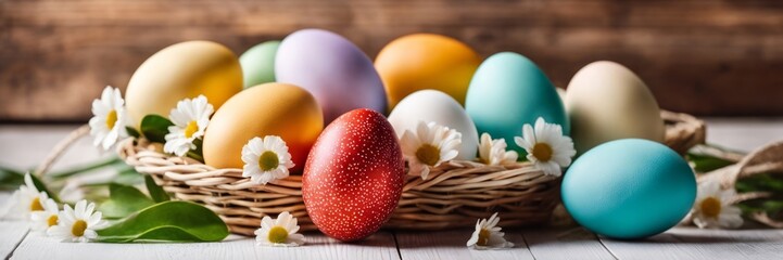 Obraz na płótnie Canvas easter eggs colorfull background